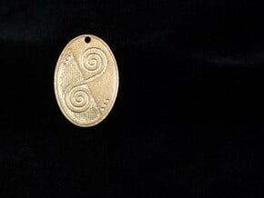 Celtic Swirl Pendant in Natural Brass