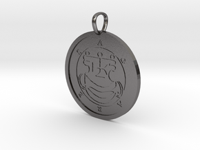 Agares Medallion in Polished Nickel Steel