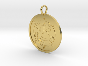 Agares Medallion in Polished Brass