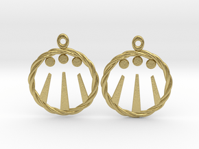 Celtic Awen Earrings in Natural Brass