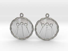 Celtic Awen Earrings v2 in Natural Silver