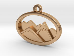 Layered Mountains Pendant in Polished Bronze