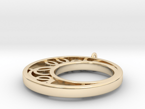 Half Moon with Circles in 14k Gold Plated Brass