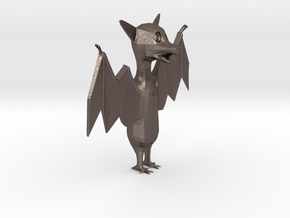 Cartoon Bat  in Polished Bronzed-Silver Steel: Extra Small