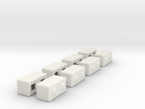 1/64th Precast Barrier Concrete Block in White Natural Versatile Plastic