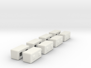 1/87th Precast Barrier Concrete Block in White Natural Versatile Plastic