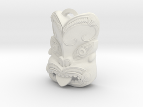 New Zealand Maori pendant  in White Natural Versatile Plastic