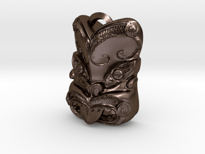 New Zealand Maori pendant  in Polished Bronze Steel