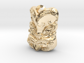 New Zealand Maori pendant  in 14k Gold Plated Brass