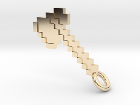Minecraft Axe Pendant in 14k Gold Plated Brass