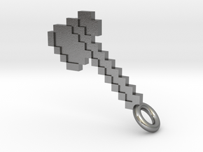 Minecraft Axe Pendant in Natural Silver