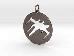 X-Wing Pendant  in Polished Bronzed-Silver Steel
