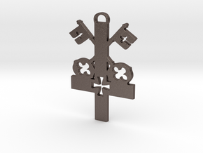 The Cross of St. Peter, First among equals. in Polished Bronzed-Silver Steel