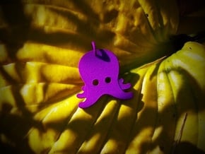 Octopus Emoji Pendant in Purple Processed Versatile Plastic