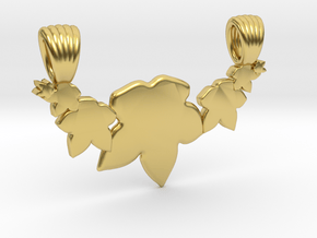 Seven leafs [pendant] in Polished Brass