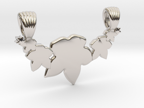Seven leafs [pendant] in Rhodium Plated Brass