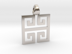Greek square [pendant] in Platinum