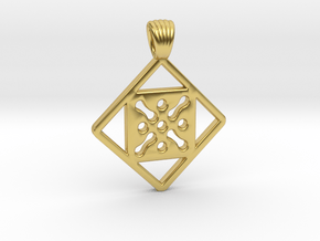 Antique square [pendant] in Polished Brass