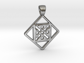 Antique square [pendant] in Polished Silver