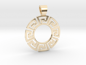 Pre-columbian sun [pendant] in 14k Gold Plated Brass