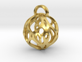 View of spherical games - part four. Pendant in Polished Brass
