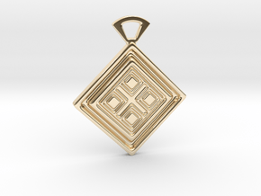 Four elements. Pendant in 14k Gold Plated Brass