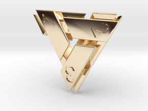 D4 Abstergo Dice in 14K Yellow Gold