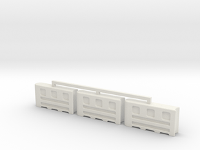 Plastic Road Barriers in White Natural Versatile Plastic