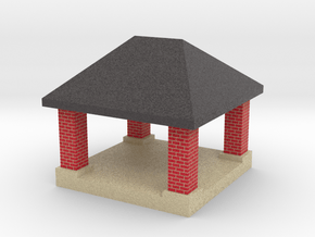 mini gazebo shelter structure in Natural Full Color Sandstone: 1:160 - N