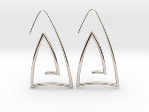 Triangle Hoop in Rhodium Plated Brass