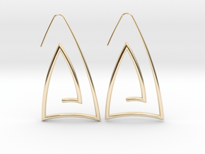Triangle Hoop in 14k Gold Plated Brass