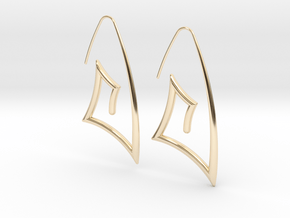 Drop Triangle Hoop in 14k Gold Plated Brass