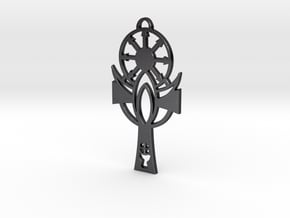 Cross of the Demiurge in Polished and Bronzed Black Steel