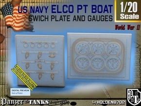 1-20 PT Boat Swich Plate And Gauges in Tan Fine Detail Plastic