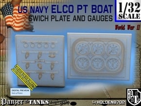 1/32 PT Boat Swich Plate and Gauges in Tan Fine Detail Plastic