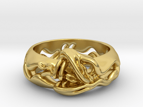 Snake pirate ouroboro ring, in Polished Brass: 7 / 54