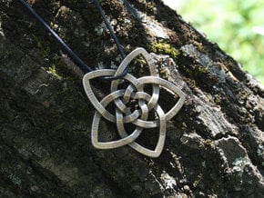 Venus flower pendant in Polished Bronzed Silver Steel