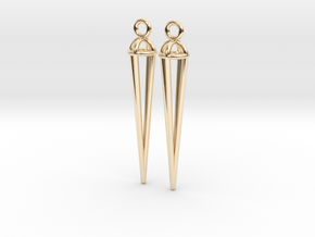 Inverted Narrow Drop in 14k Gold Plated Brass: Small