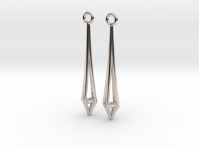 Inverted Narrow Kite in Rhodium Plated Brass: Small