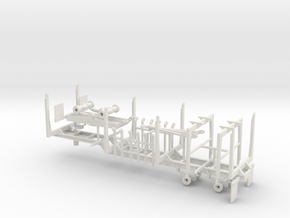 1/50th Quad Axle Log Trailer with Truck bunks in White Natural Versatile Plastic