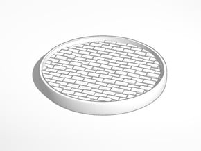 mini display base irregular brick surface round in White Natural Versatile Plastic
