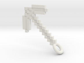 Minecraft Pickaxe Pendant in White Natural Versatile Plastic