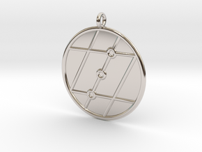 Geometry Symbol in Rhodium Plated Brass