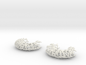 Vessel Earrings - 1 pair in White Natural Versatile Plastic