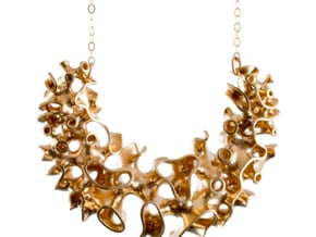 Porifera - Farrea necklace in Natural Brass