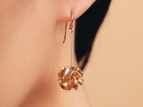 Porifera Earrings in Natural Brass