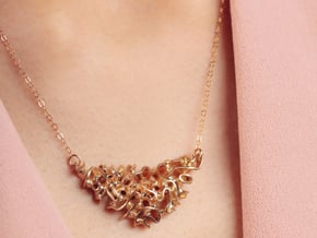 Porifera - occa necklace in Natural Brass
