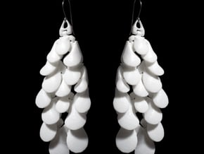 Kinematic Petals Earrings in White Natural Versatile Plastic