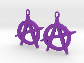 Anarchy Earrings in Purple Processed Versatile Plastic