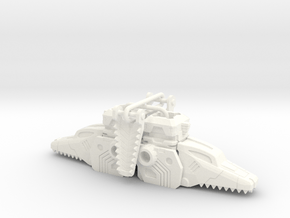 Terror Combiner's Dragon Head Knee Caps in White Processed Versatile Plastic